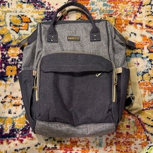 Stylish Gray and charcoal diaper bag/ Backpack